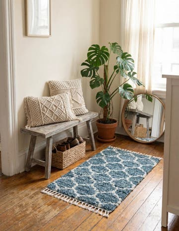 Blue Athena Shag Rug