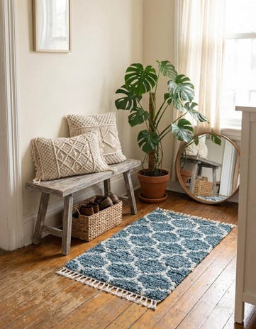 Blue Athena Shag Rug