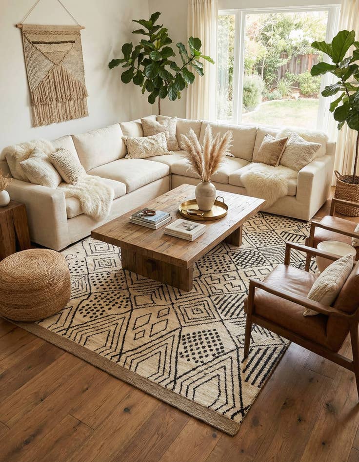 Detail image of 8' 7 x 10'  Hand Knotted Moroccan Wool Rug