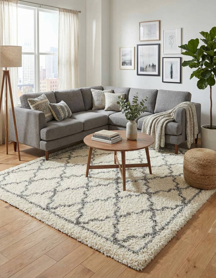 Detail image of  8' x 8' Infinity Shag Square Rug