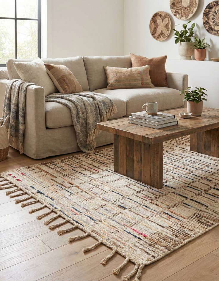 Detail image of 4' x 6' 1  Hand Knotted Moroccan Wool Rug