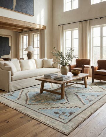 8' 4 x 10' Hand Knotted Oushak Wool Rug