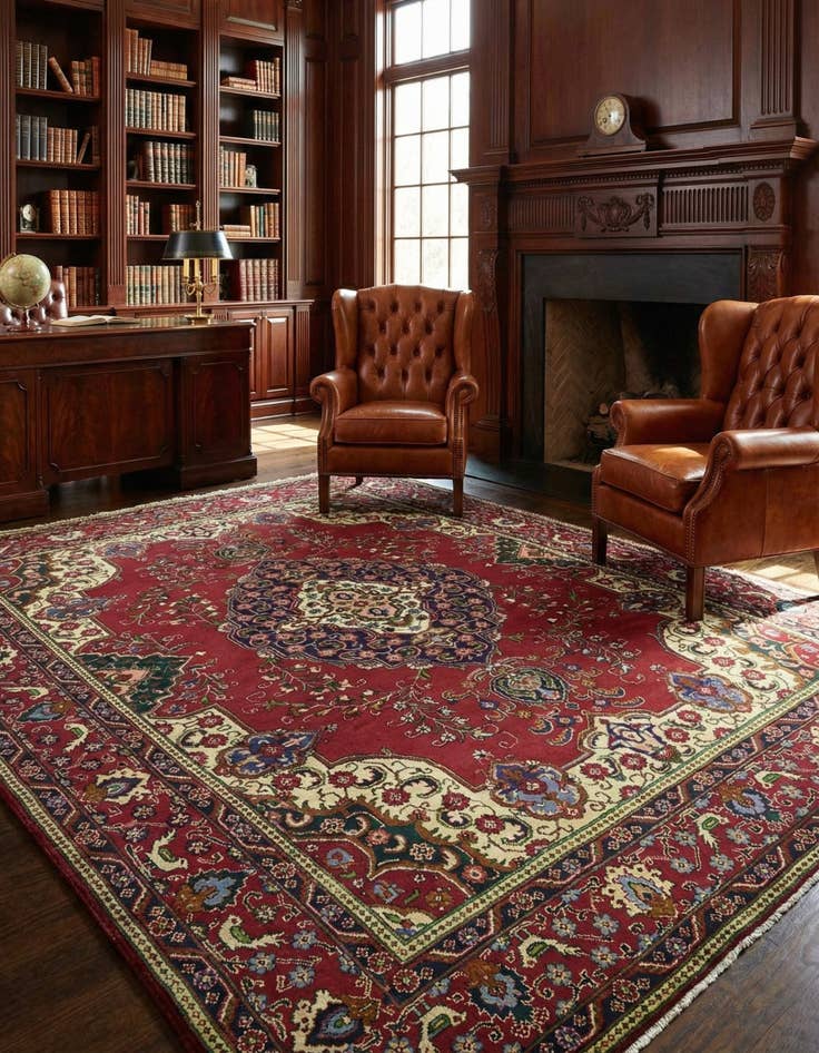 Detail image of 10' x 12' 10  Hand Knotted Tabriz Persian Wool Rug