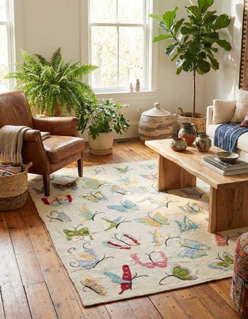 5' x 6' 3 Hand Woven Kilim Suzani Wool Rug