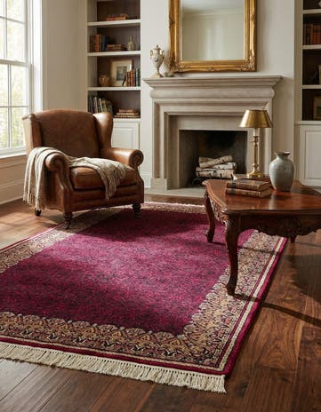 4' x 6' 5 Hand Knotted Mahal Oriental Wool Rug