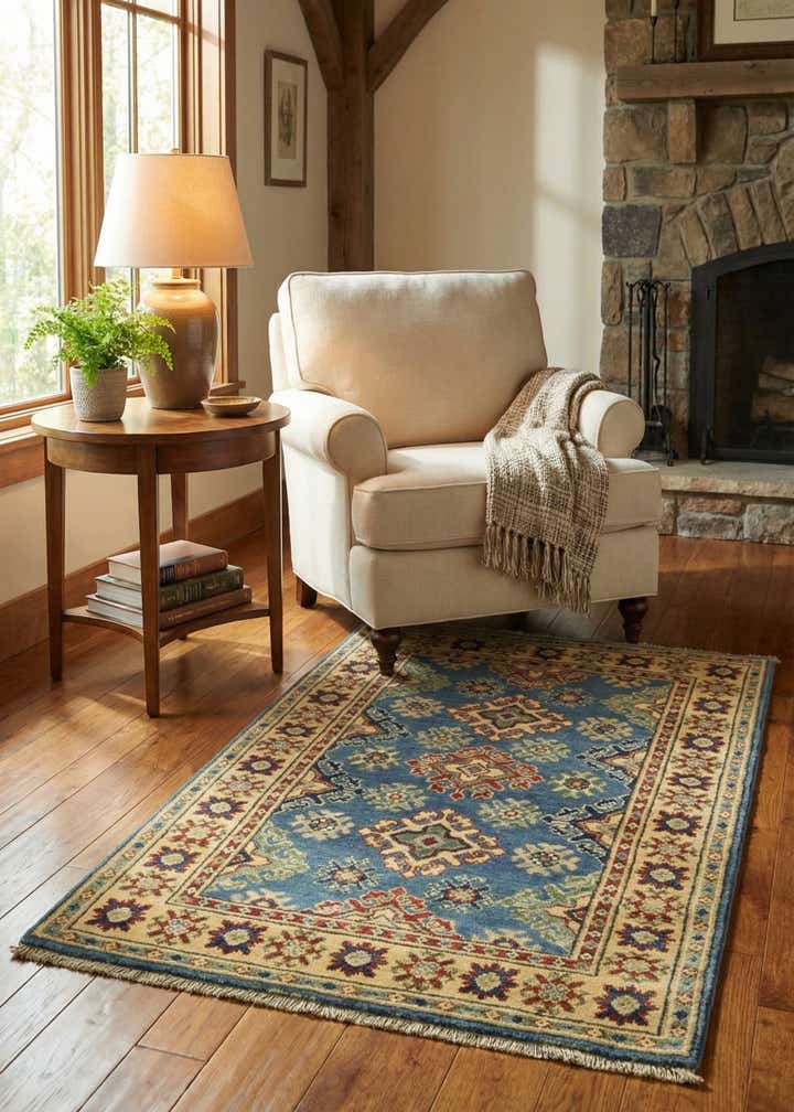 2' 9 x 4' 4 Hand Knotted Kazak Rug