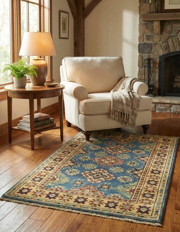 2' 9 x 4' 4 Hand Knotted Kazak Rug