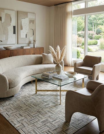 7' 10 x 9' 9 Cowhide Leather Rug