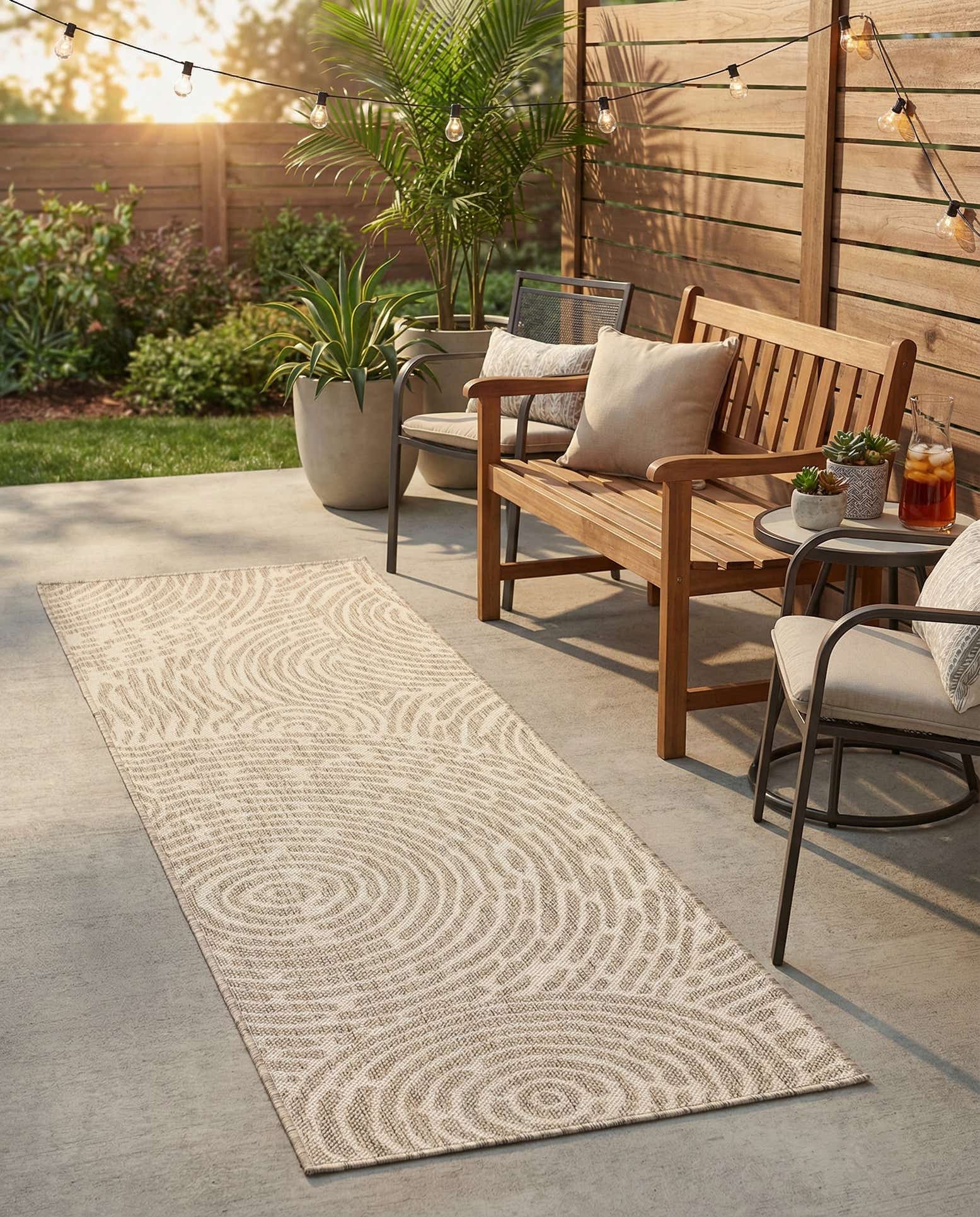 2' x 6' Easy-Clean Modern Indoor / Outdoor Runner Rug