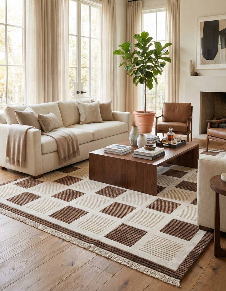 Detail image of 6' 7 x 10'  Hand Knotted Darya Wool Rug