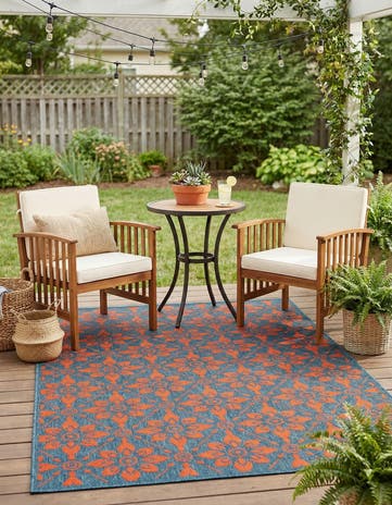 4' x 6' Easy-Clean Trellis Indoor / Outdoor Rug