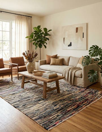 5' 7 x 8' 1 Hand Knotted Moroccan Wool Rug