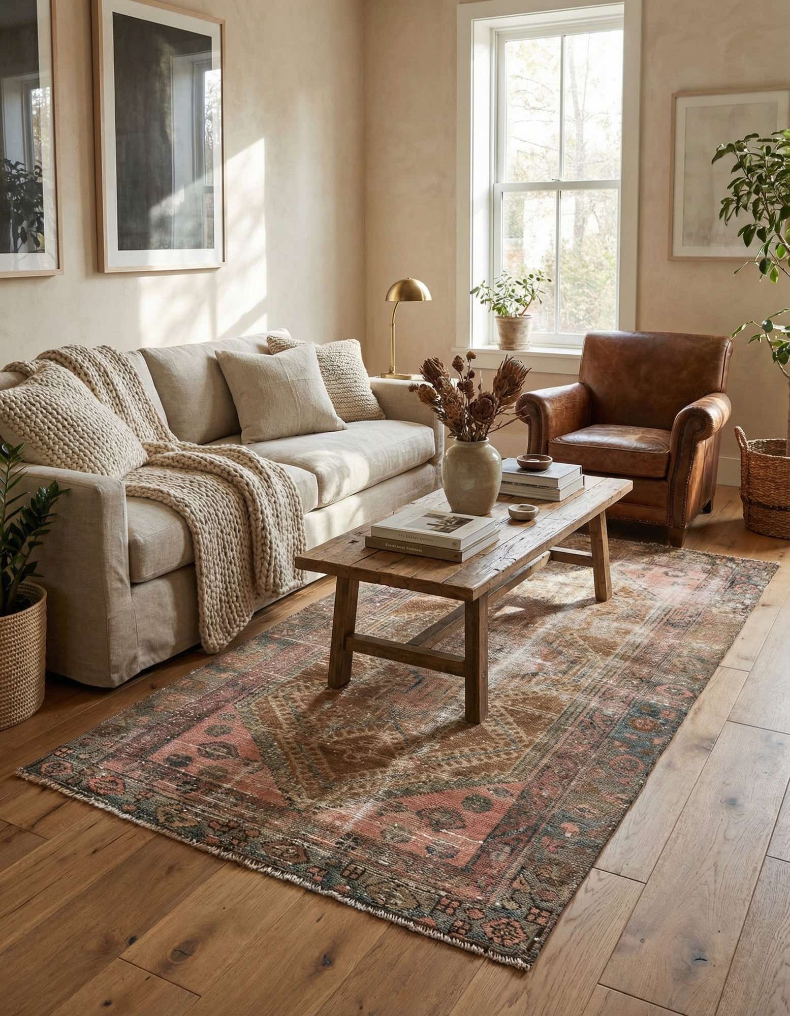 3' 4 x 6' 2 Hand Knotted Ultra Vintage Persian Wool Rug