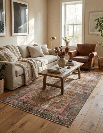 3' 4 x 6' 2 Hand Knotted Ultra Vintage Persian Wool Rug