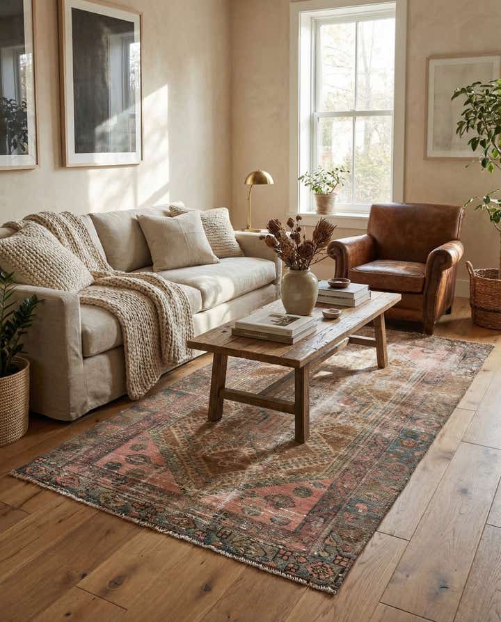 3' 4 x 6' 2 Hand Knotted Ultra Vintage Persian Wool Rug