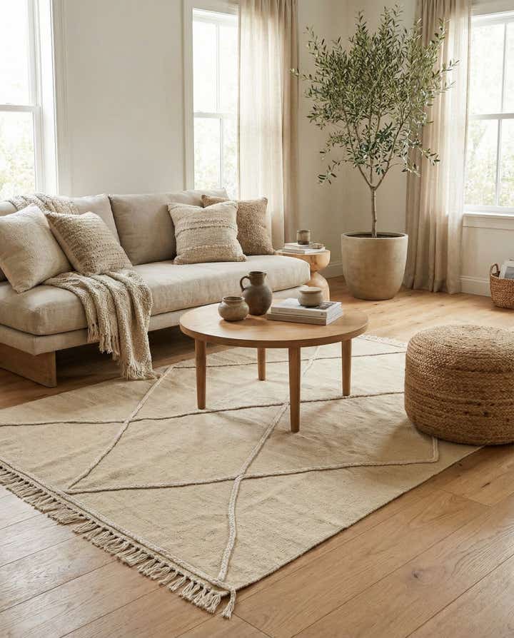 4' 3 x 6' Hand Knotted Moroccan Wool Rug