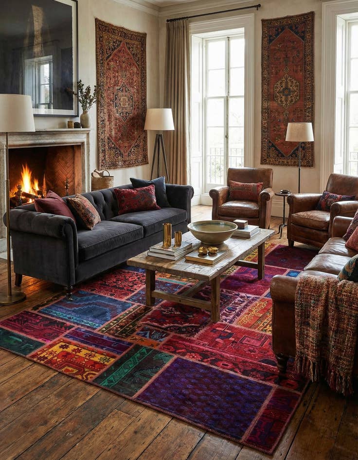 Detail image of 5' 8 x 7' 7  Hand Knotted Ultra Vintage Persian Wool Rug