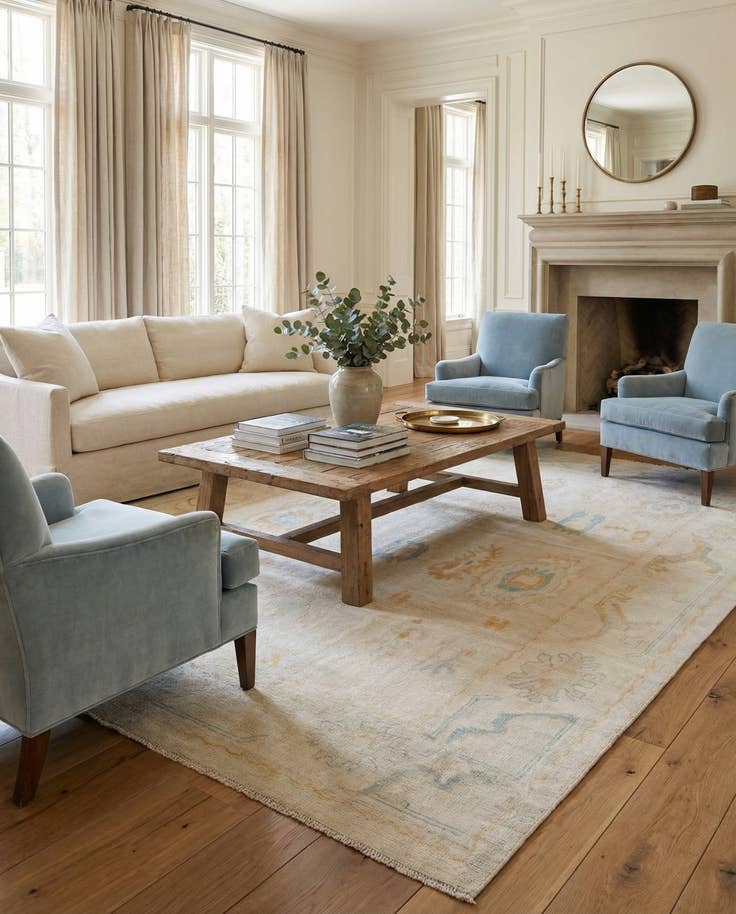 Detail image of 9' 8 x 13' 1 Hand Knotted Oushak Wool Rug