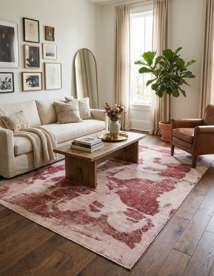 Detail image of 6' 5 x 9' 2  Hand Knotted Ultra Vintage Persian Wool Rug