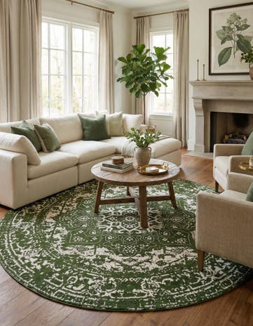 Green Arlington Round Rug