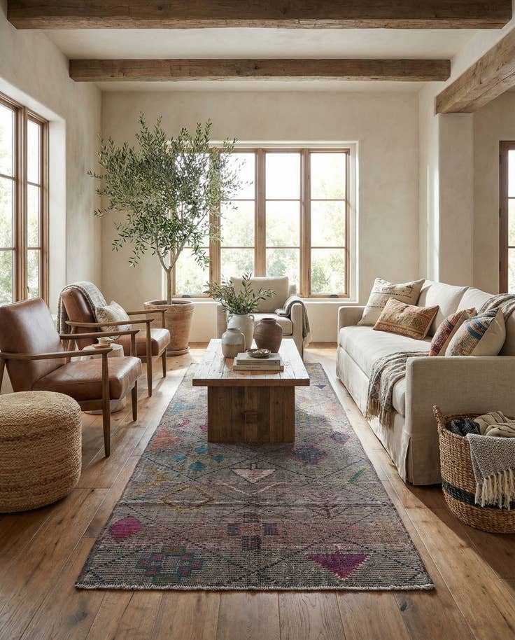 Detail image of 5' 6 x 15' 6 Hand Knotted Moroccan Wool Runner Rug