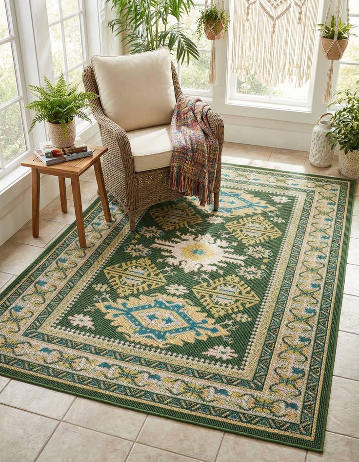 Detail image of  5' 3 x 8'  Washable Baja Indoor / Outdoor Rug