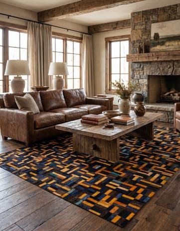 4' 11 x 7' 11 Cowhide - Patchwork Rug