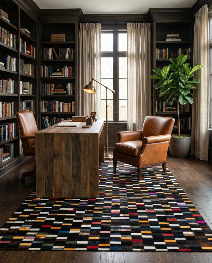 Detail image of 5' 3 x 7' 11 Cowhide - Patchwork Rug