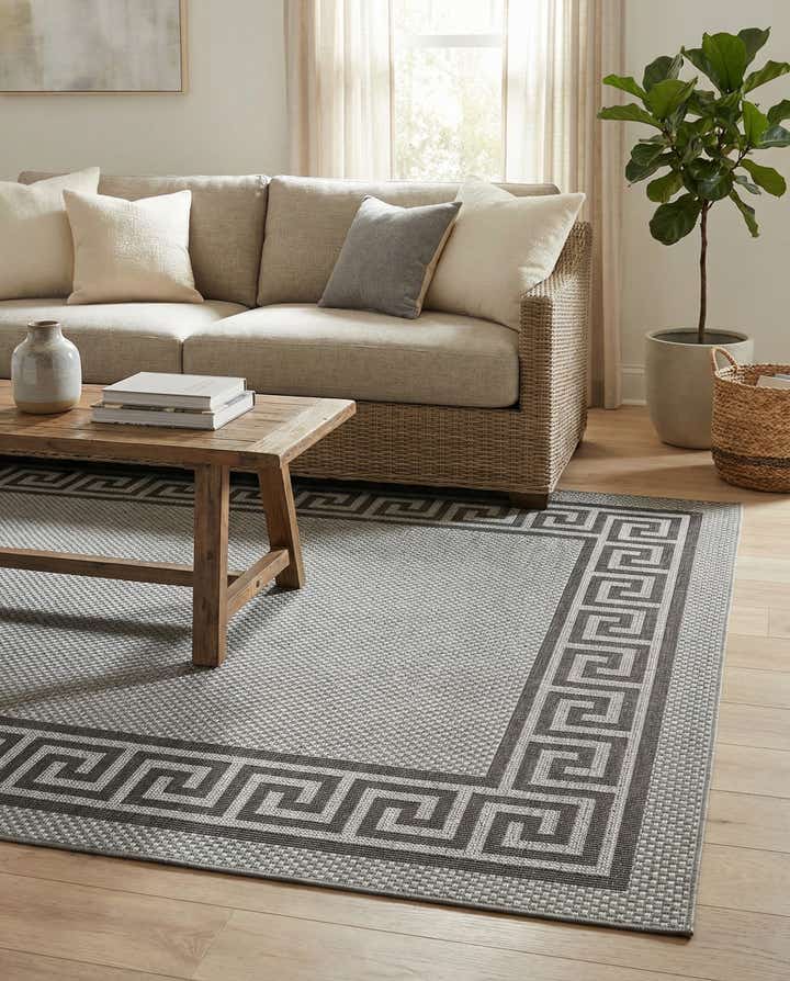 7' x 10' Easy-Clean Border Indoor / Outdoor Rug