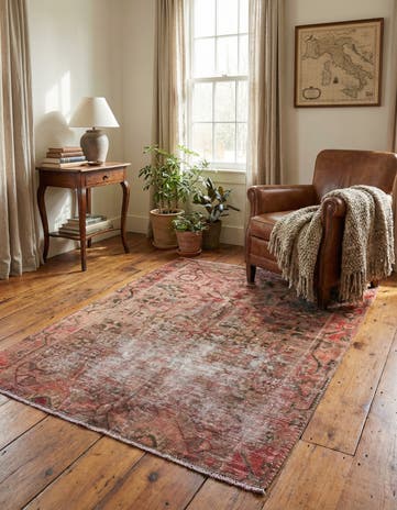 3' 7 x 4' 7 Hand Knotted Ultra Vintage Persian Wool Rug