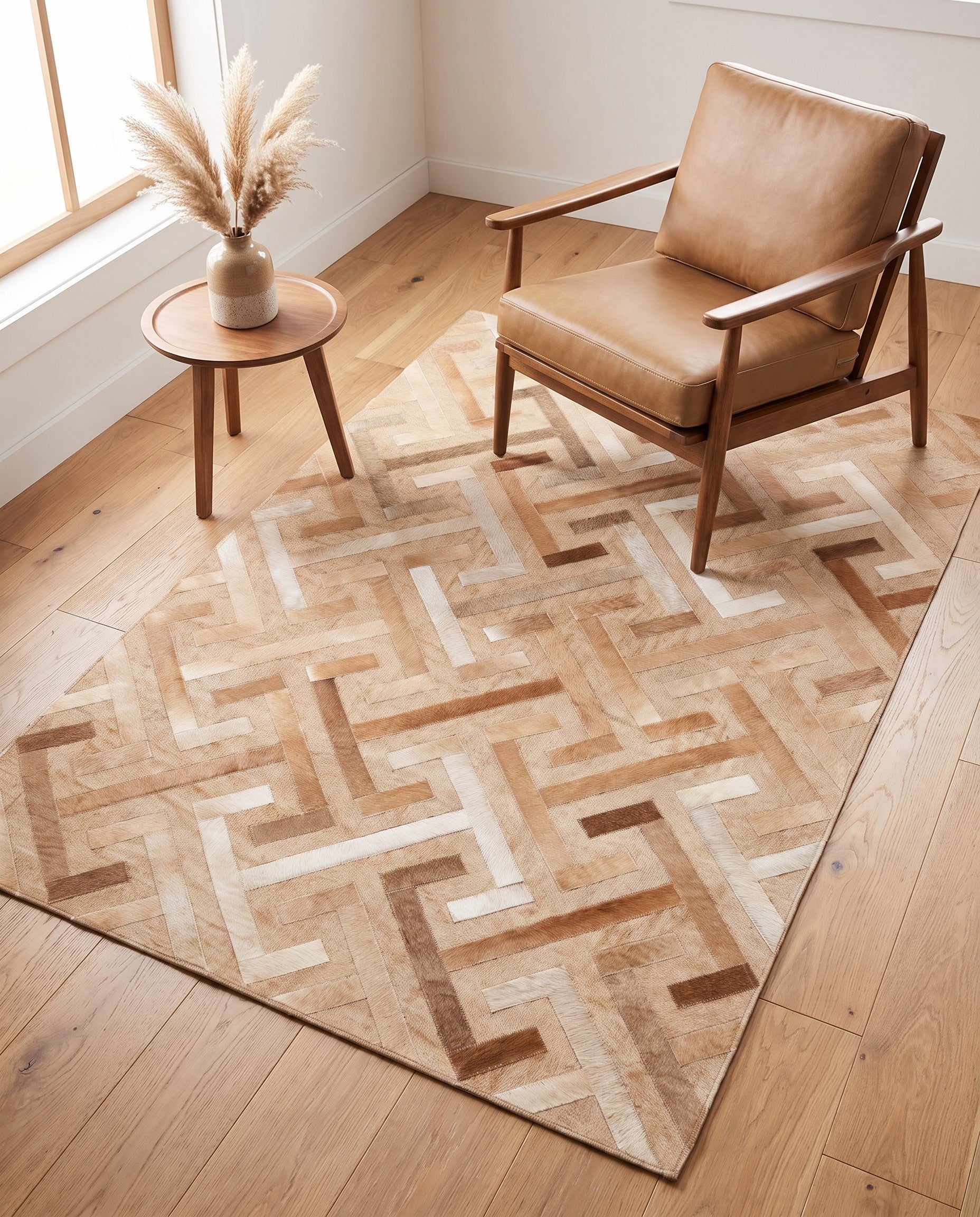 4' x 6' Cowhide Leather Rug