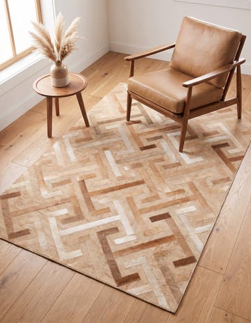 4' x 6' Cowhide Leather Rug