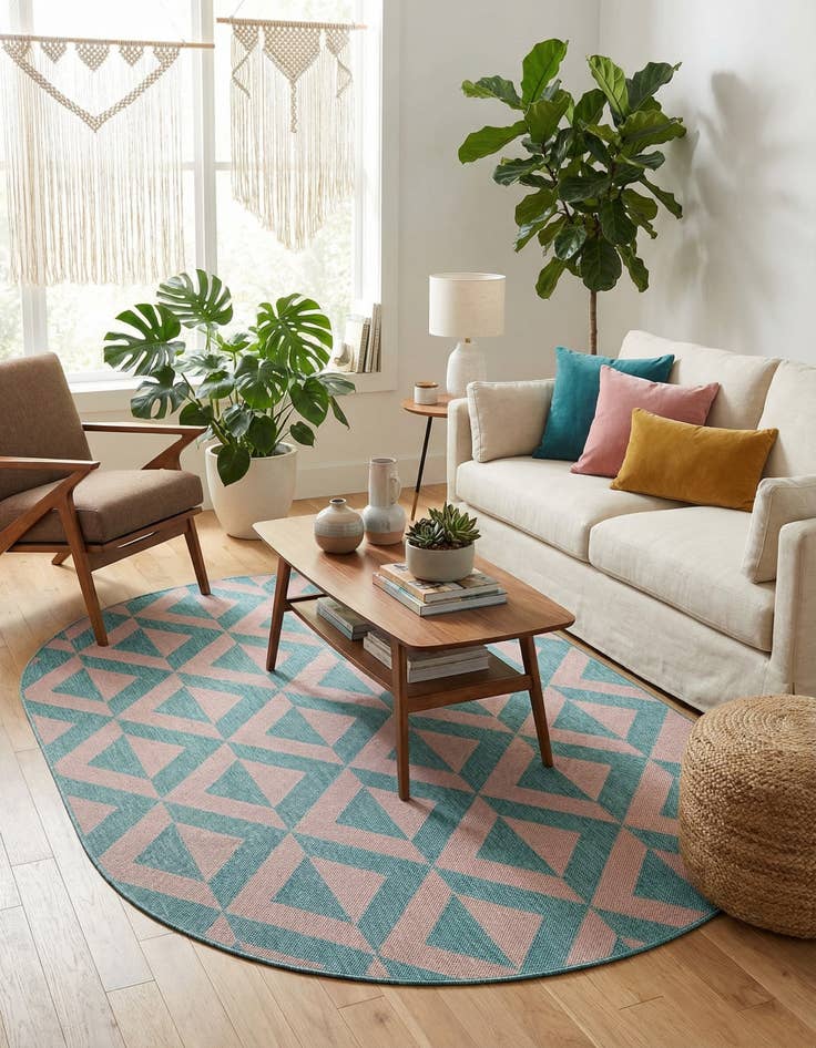 Detail image of 5' 3 x 8'  Washable Jill Zarin Napa Indoor / Outdoor Oval Rug