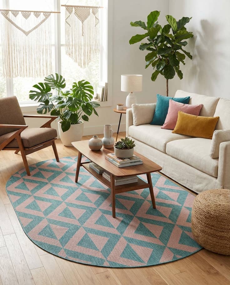 Detail image of 5' 3 x 8' Easy-Clean Jill Zarin Napa Indoor / Outdoor Oval Rug
