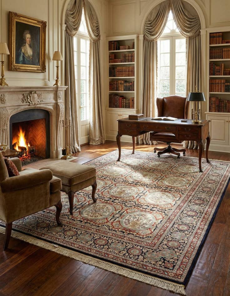 Detail image of 6' 8 x 9' 8  Hand Knotted China Rug