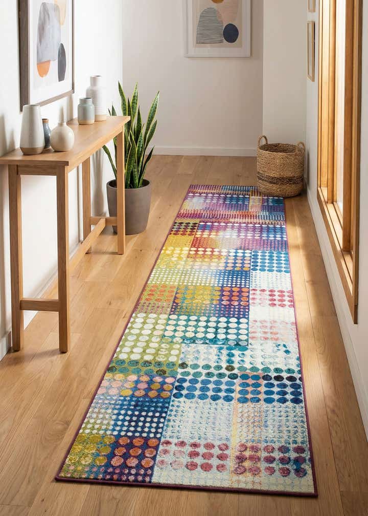 2' 7 x 12' Easy-Clean Modern Indoor / Outdoor Runner Rug