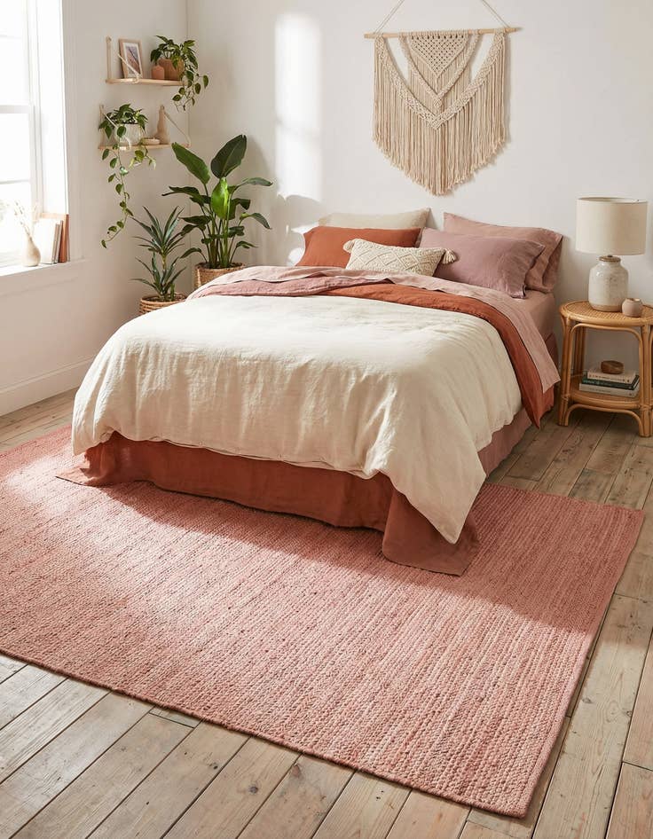 Detail image of  5' 3 x 8'  Hand Woven Larsa Jute Rug