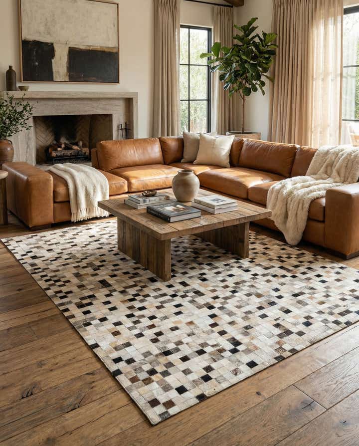 5' 2 x 8' Cowhide Stocks Rug