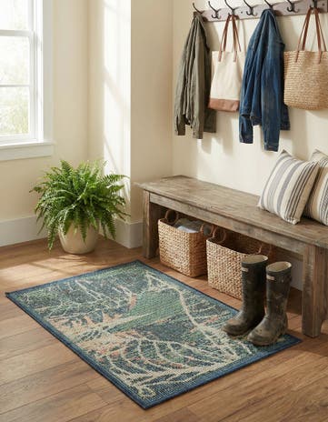 Blue Easy-Clean Baja Indoor / Outdoor Rug