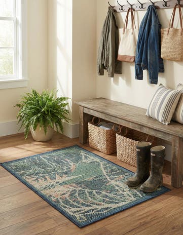 Blue Easy-Clean Baja Indoor / Outdoor Rug