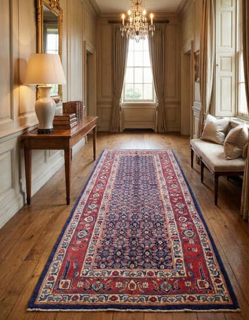 5' 3 x 10' Hand Knotted Farahan Persian Wool Runner Rug