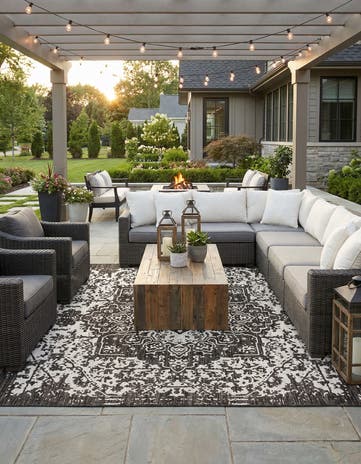 13' x 13' Easy-Clean Jill Zarin Dubai Indoor / Outdoor Square Rug