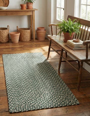 2' x 4' 1 Handmade Tweed Braided Jute Runner Rug