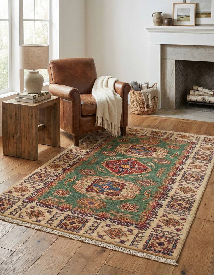 Detail image of 3' 3 x 4' 10  Hand Knotted Kazak Oriental Rug