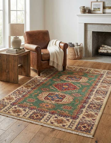 3' 3 x 4' 10 Hand Knotted Kazak Oriental Rug