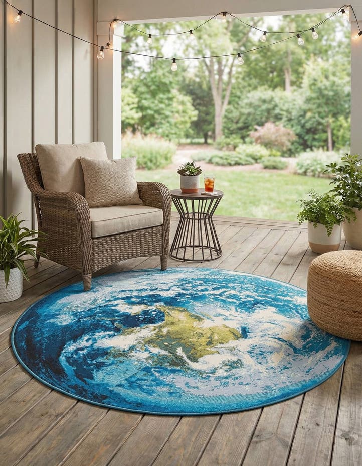 4' 1 x 4' 1 Easy-Clean Modern Indoor / Outdoor...