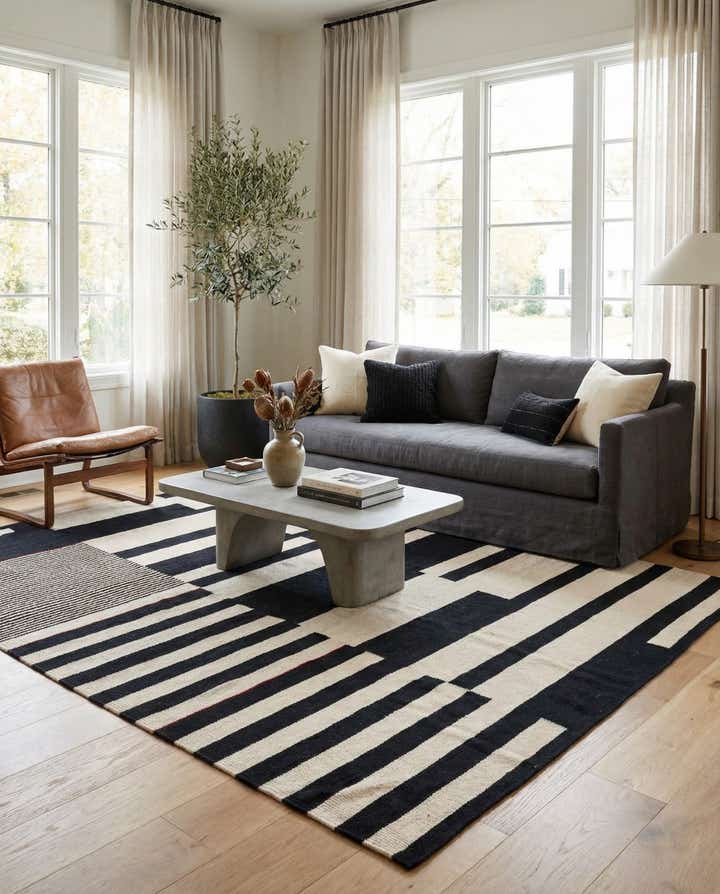 5' 9 x 7' 8 Hand Woven Kilim Modern Wool Rug