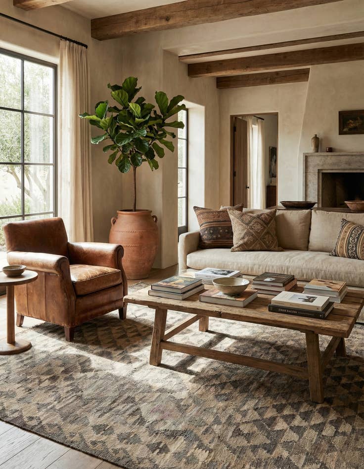 Detail image of 4' x 5' 10  Hand Woven Kilim Maymana Wool Rug