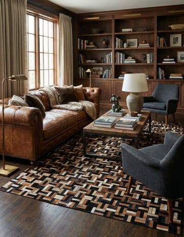 4' 11 x 8' Cowhide - Patchwork Rug