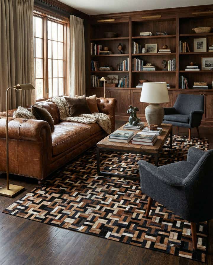 4' 11 x 8' Cowhide - Patchwork Rug